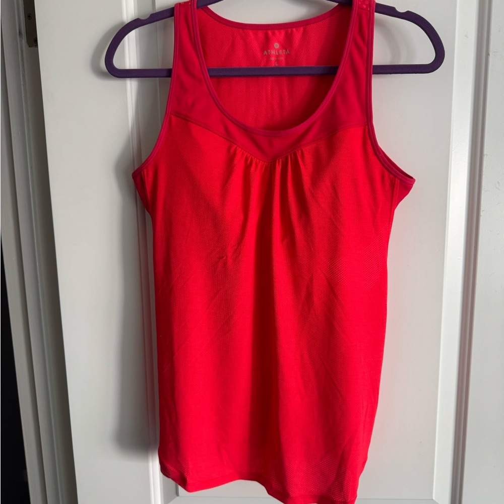 ATHLETA, open back, dark org, sz L, nwot